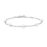 Silver Shell Pearl Station Bracelet